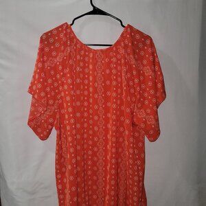 Tunic Style Womans Blouse Red/White size 2X Unbranded